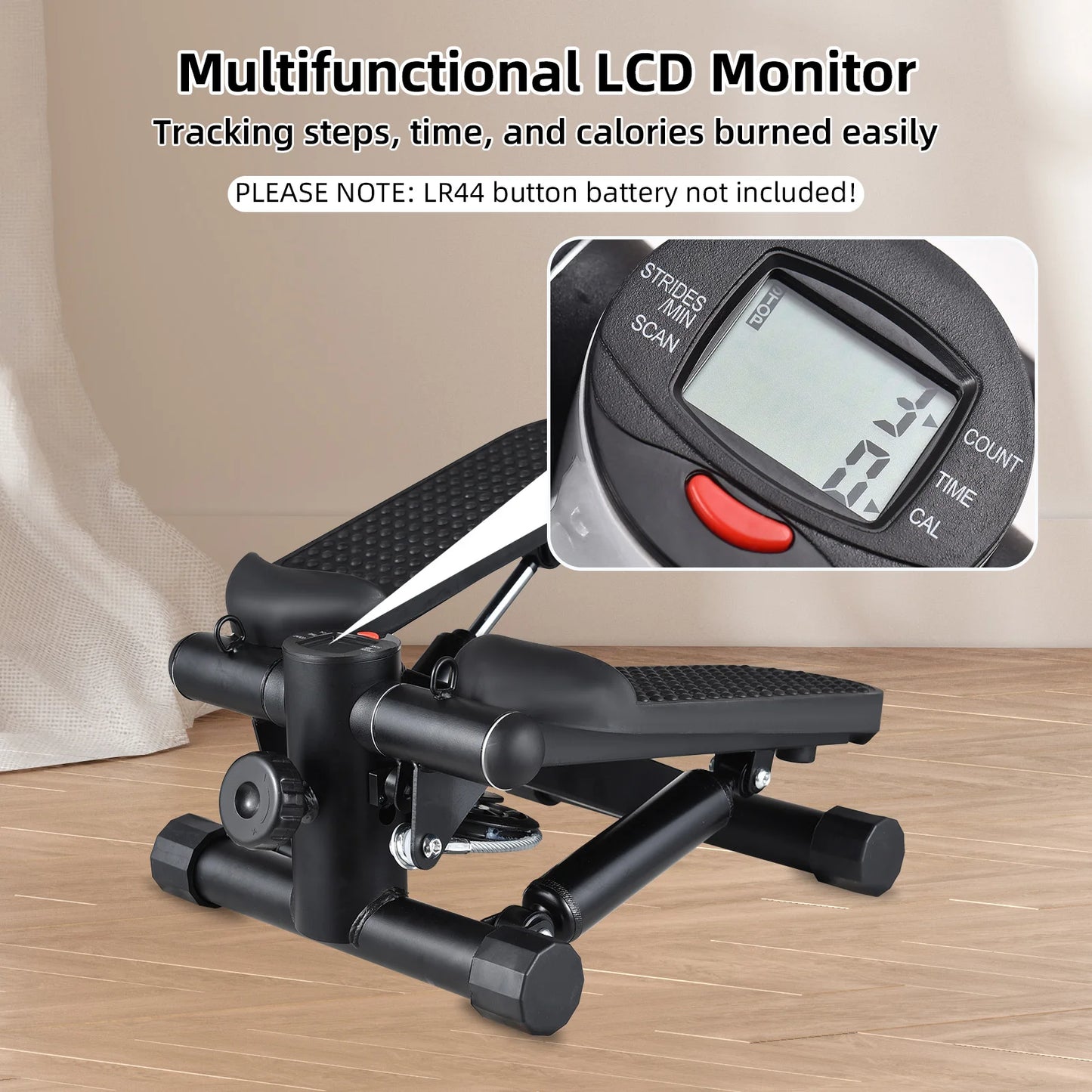Mini Stepper for home workout with resistance bands