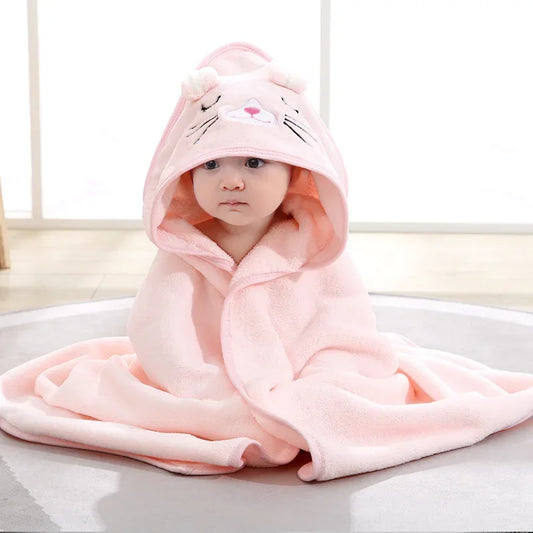 Baby Animal Hooded Bath Towels – Soft, Absorbent & Adorably Cozy for Newborns & Toddlers
