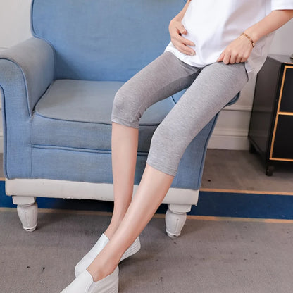 Summer Maternity Capris – Adjustable Waist Modal Trousers for Pregnant Women