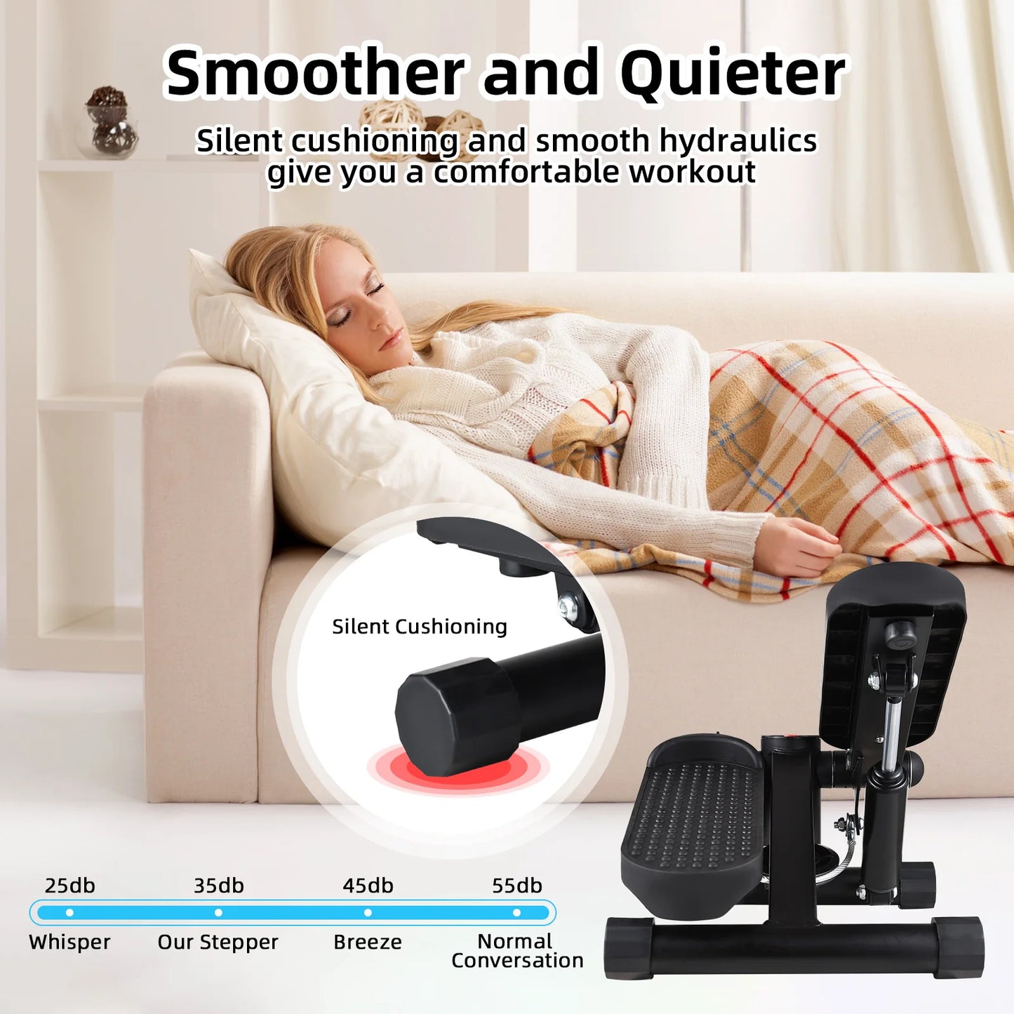 Mini Stepper for home workout with resistance bands