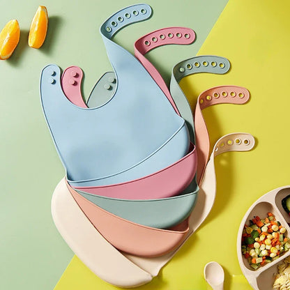 Waterproof Soft Baby Bibs – Silicone & BPA-Free for Mess-Free Mealtimes